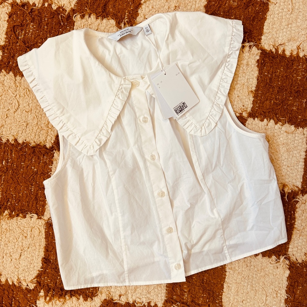 & Other Stories Cropped Poplin Blouse